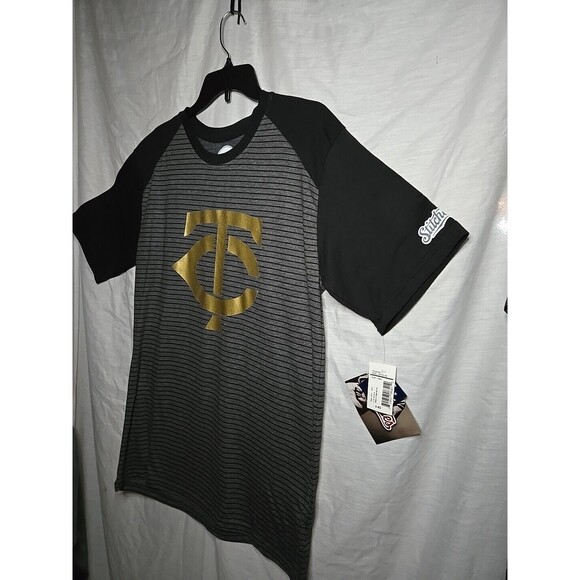 Minnesota Twins (Stitches) Gray Medium Embroidered Polyester / Cotton T Shirt - Picture 2 of 11